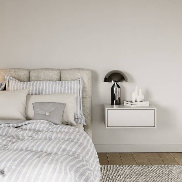 Table de chevet suspendue Framme Blanc - Hauteur : 20 cm