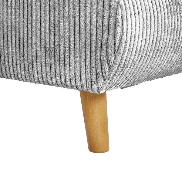 Ecksofa Aadla mit Schlaffunktion Cordstoff Poppy: Hellgrau