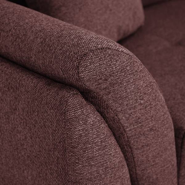 Ecksofa Baeta mit Schlaffunktion Webstoff Roge: Aubergine - Schlaffunktion davorstehend links