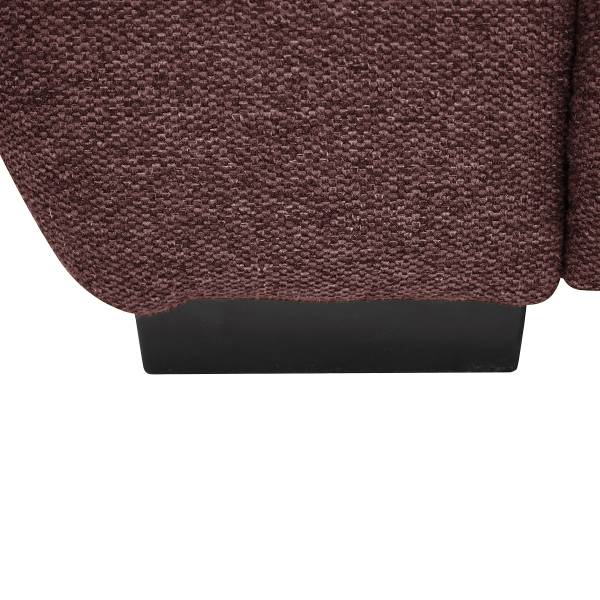 Ecksofa Baeta mit Schlaffunktion Webstoff Roge: Aubergine - Schlaffunktion davorstehend links