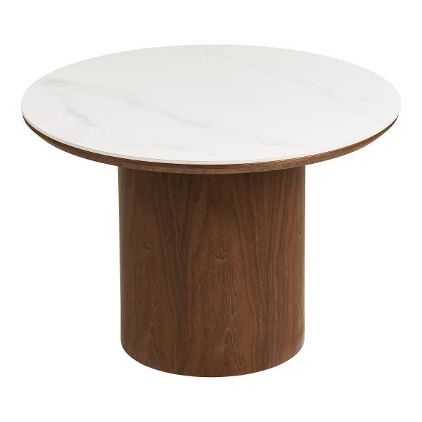 Table basse Panyum Céramique / placage bois véritable - décor marbre blanc / frêne foncé