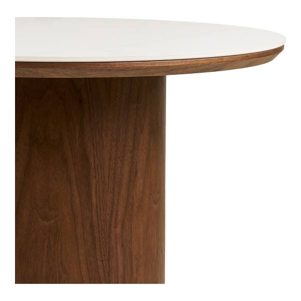 Table basse Panyum Céramique / placage bois véritable - décor marbre blanc / frêne foncé