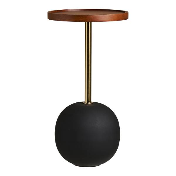 Bijzettafel Hachim massief mangohout/metaal - donker mangohout/zwart