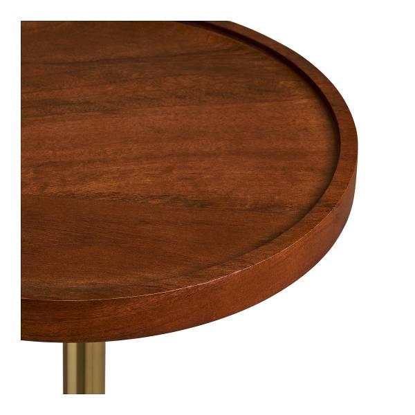 Bijzettafel Hachim massief mangohout/metaal - donker mangohout/zwart