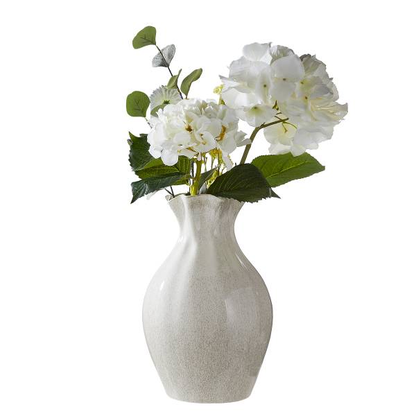 Vase SELINA Steinzeug - Weiß
