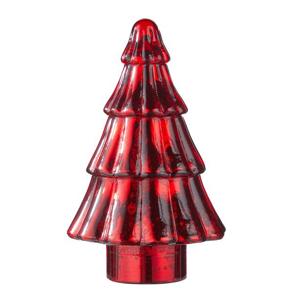 Albero di Natale X-MAS Vetro colorato - Rosso - Altezza: 23 cm