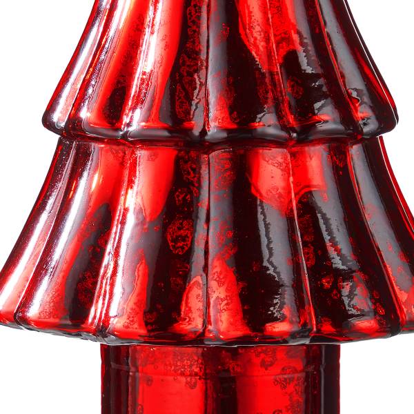 Albero di Natale X-MAS Vetro colorato - Rosso - Altezza: 23 cm