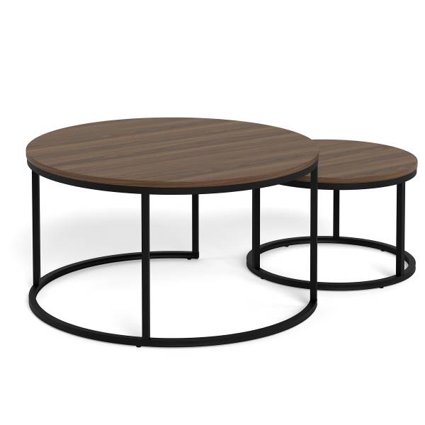 Set di 2 tavolini SENEZ B Simil noce
