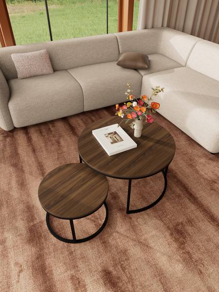 Set di 2 tavolini SENEZ B Simil noce