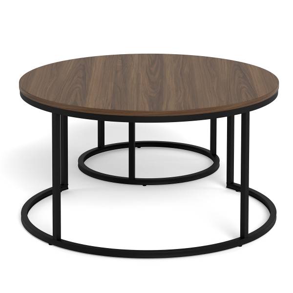 Set di 2 tavolini SENEZ B Simil noce