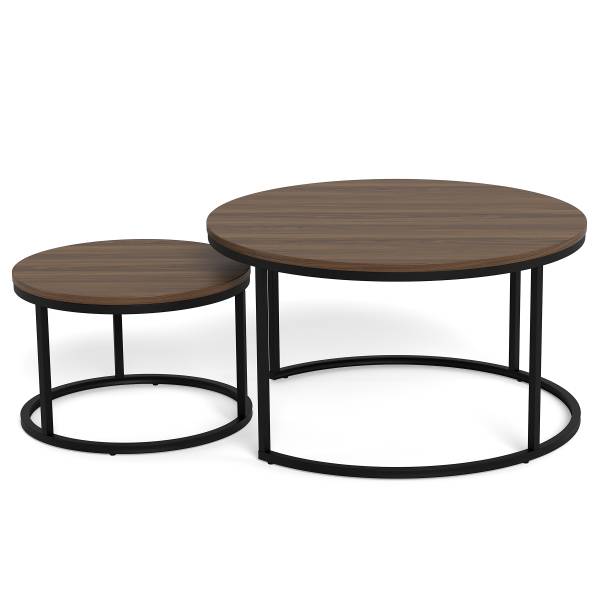 Set di 2 tavolini SENEZ B Simil noce