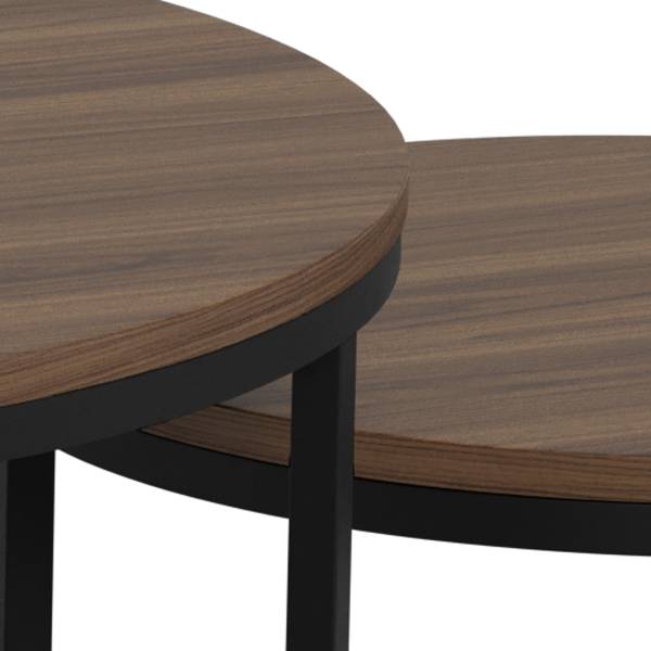Set di 2 tavolini SENEZ B Simil noce