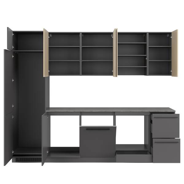 Cucina ARCOO 280 cm Effetto quercia chiara / Grafite