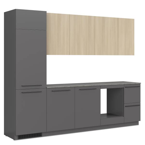 Cucina ARCOO 280 cm Effetto quercia chiara / Grafite