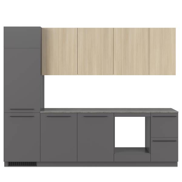 Cucina ARCOO 280 cm Effetto quercia chiara / Grafite