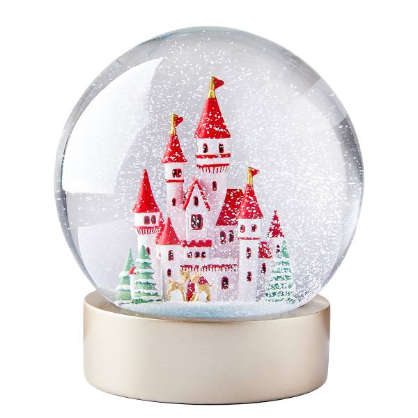 XL Schneekugel CASTLE Schloss Klarglas/Polyresin/Wasser - Transparent