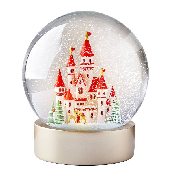 XL Schneekugel CASTLE Schloss Klarglas/Polyresin/Wasser - Transparent