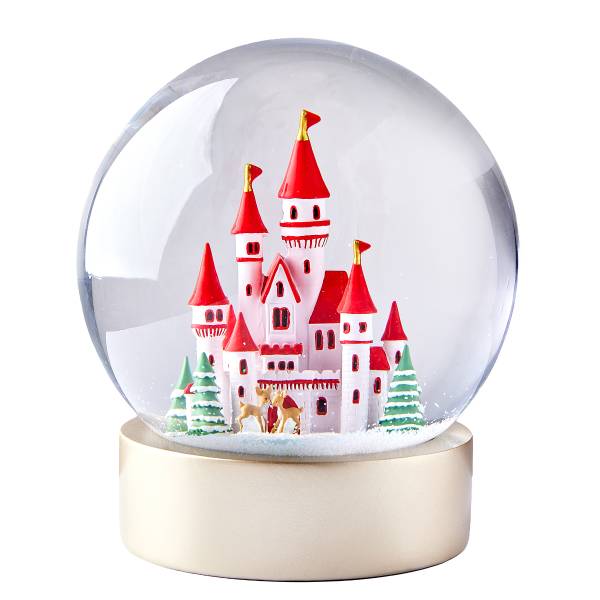 XL Schneekugel CASTLE Schloss Klarglas/Polyresin/Wasser - Transparent