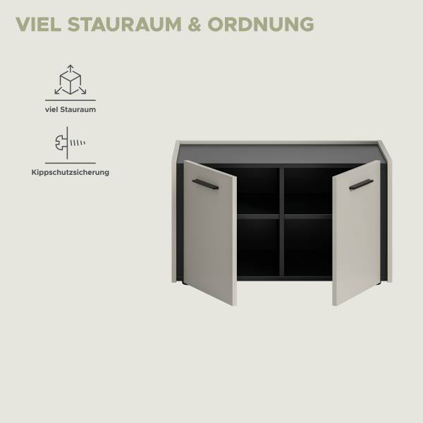 Halmeubelset Emil 5-delig kasjmier/zwart
