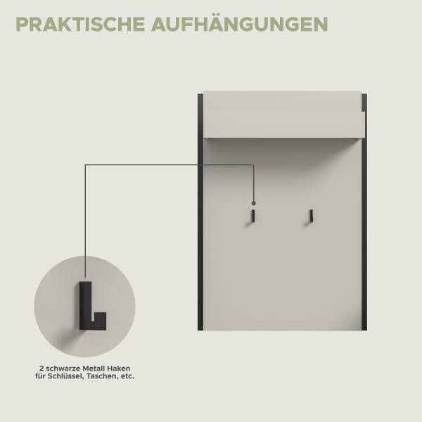 Halmeubelset Emil 5-delig kasjmier/zwart