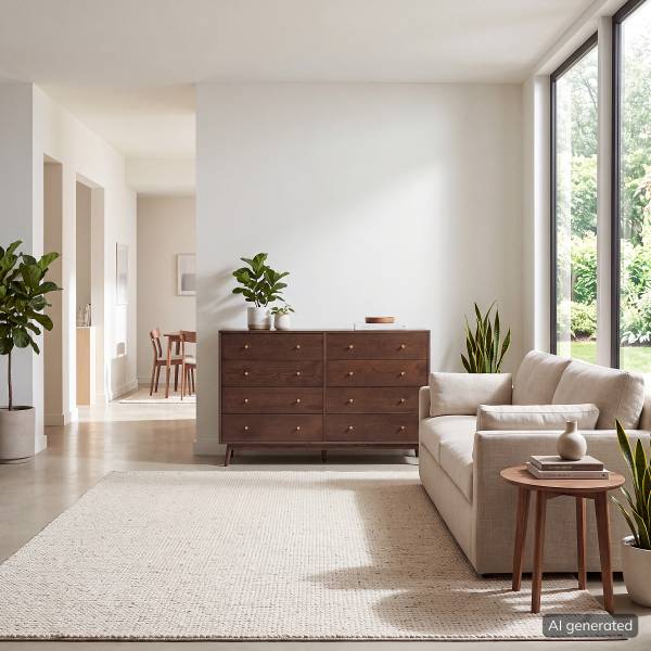 Sideboard Panjun Echtholzfurnier - Eiche Dunkel