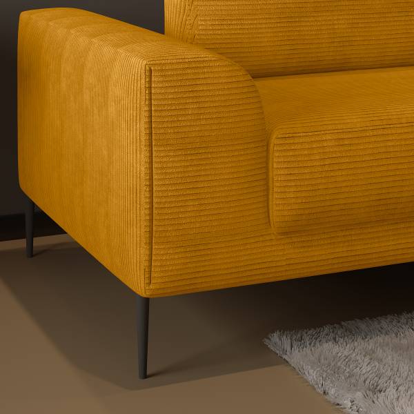 Divano letto Qalona Velluto a coste Poppy: giallo senape