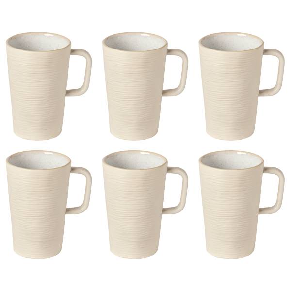 Becher Nótos Typ D 6er-Set Keramik - Creme