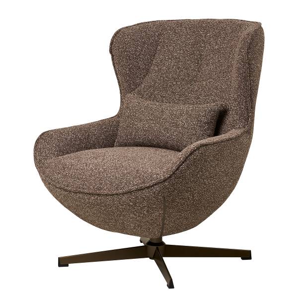 Poltrona girevole Tohie Marrone - Poliestere - 76 x 90 x 88 cm