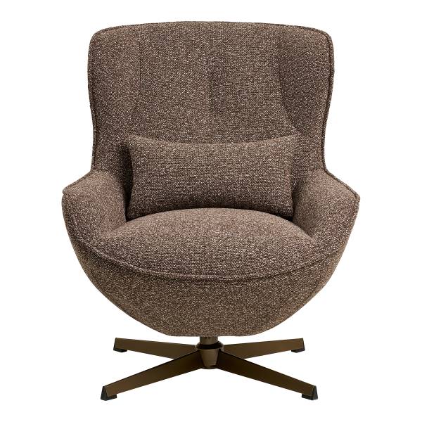 Poltrona girevole Tohie Marrone - Poliestere - 76 x 90 x 88 cm