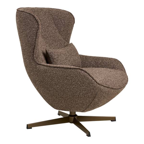 Poltrona girevole Tohie Marrone - Poliestere - 76 x 90 x 88 cm