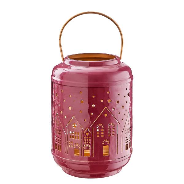 Laterne COZY HOME Eisen - Pink