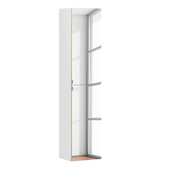 Hochschrank Moleires Spiegelfront Matt Weiß