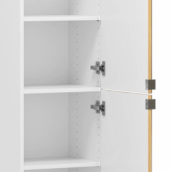 Hochschrank Moleires Spiegelfront Matt Weiß