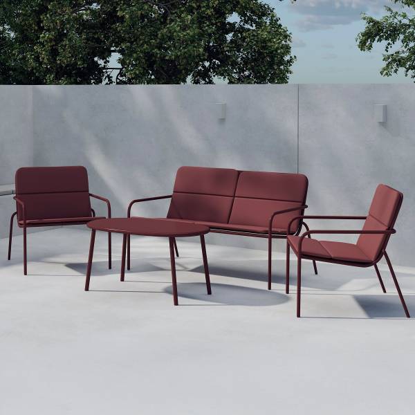 Gartensitzgruppe Furos 4-tlg Stahl / Webstoff