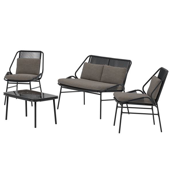 Set di 4 mobili da giardino Luesi Acciaio / vetro - Nero