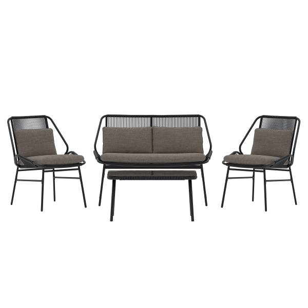 Set di 4 mobili da giardino Luesi Acciaio / vetro - Nero