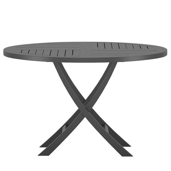 Tavolo da giardino rotondo Raza Legno massello di teak - Nero