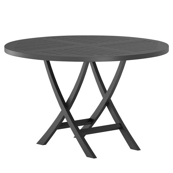 Tavolo da giardino rotondo Raza Legno massello di teak - Nero