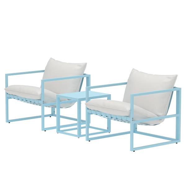 Loungeset Pozov 3-tlg Hellblau