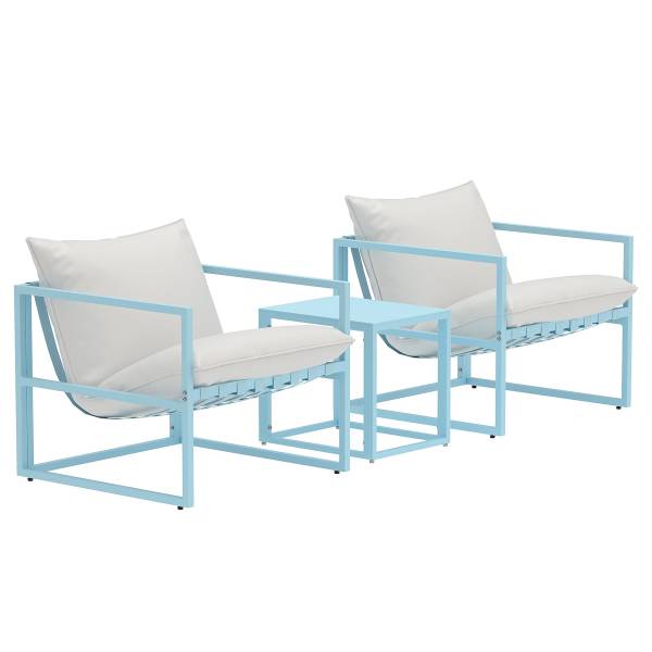 Loungeset Pozov 3-tlg Hellblau