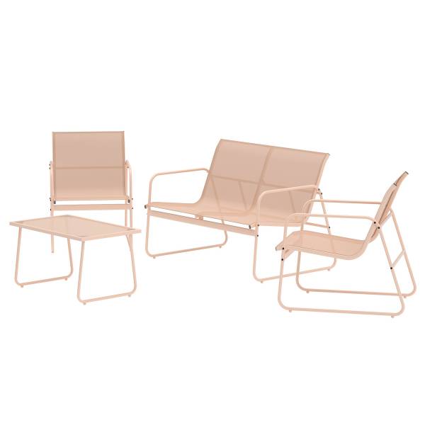 Set di 4 mobili da giardino Afial Acciaio / vetro