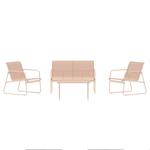Set di 4 mobili da giardino Afial Acciaio / vetro