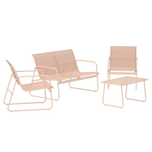 Set di 4 mobili da giardino Afial Acciaio / vetro