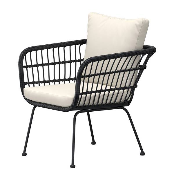 Poltrona lounge Medes Rattan sintetico / Tessuto