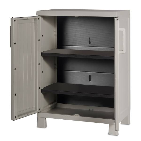 Armoire de jardin Wood Midi Gris - Hauteur : 93 cm