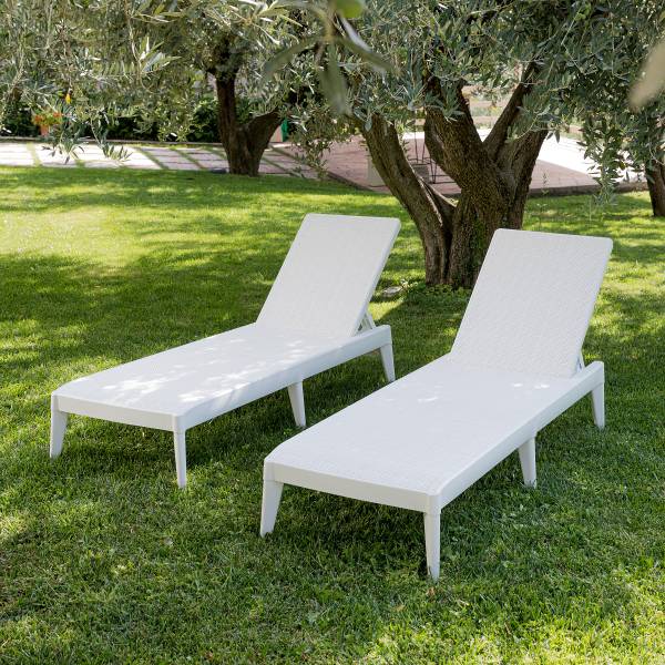 Verstellbare Gartenliege Sirolo Typ A Polypropylen - Weiß