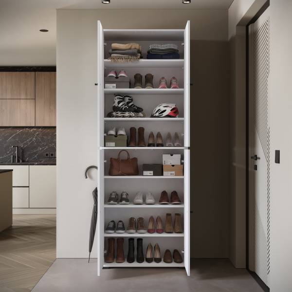 Armoire à chaussures Bredlow Blanc brillant - Largeur : 70 cm