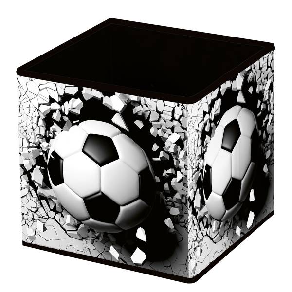 Faltbare Aufbewahrungsbox Fußball Schwarz / Weiß