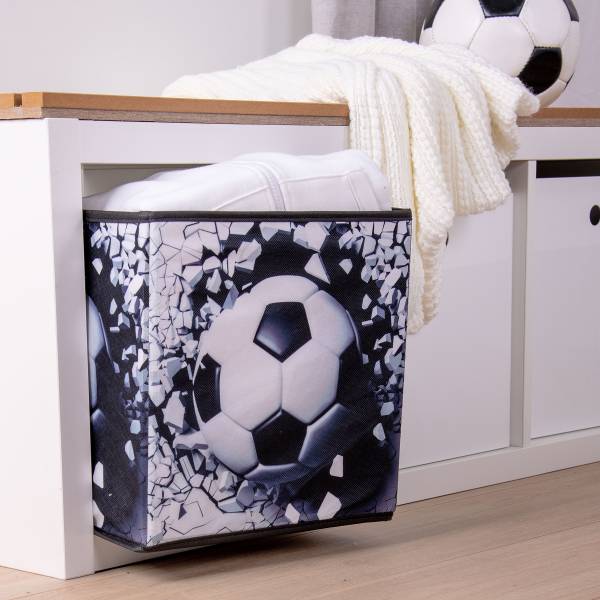 Faltbare Aufbewahrungsbox Fußball Schwarz / Weiß