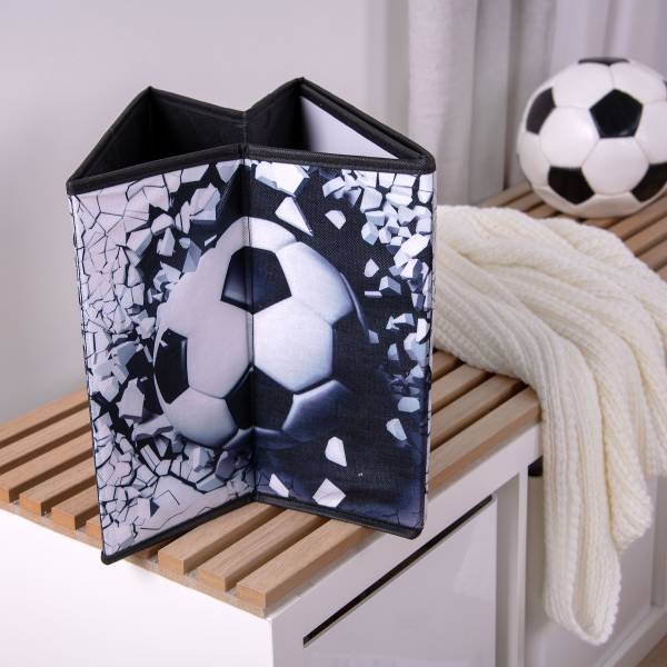 Faltbare Aufbewahrungsbox Fußball Schwarz / Weiß